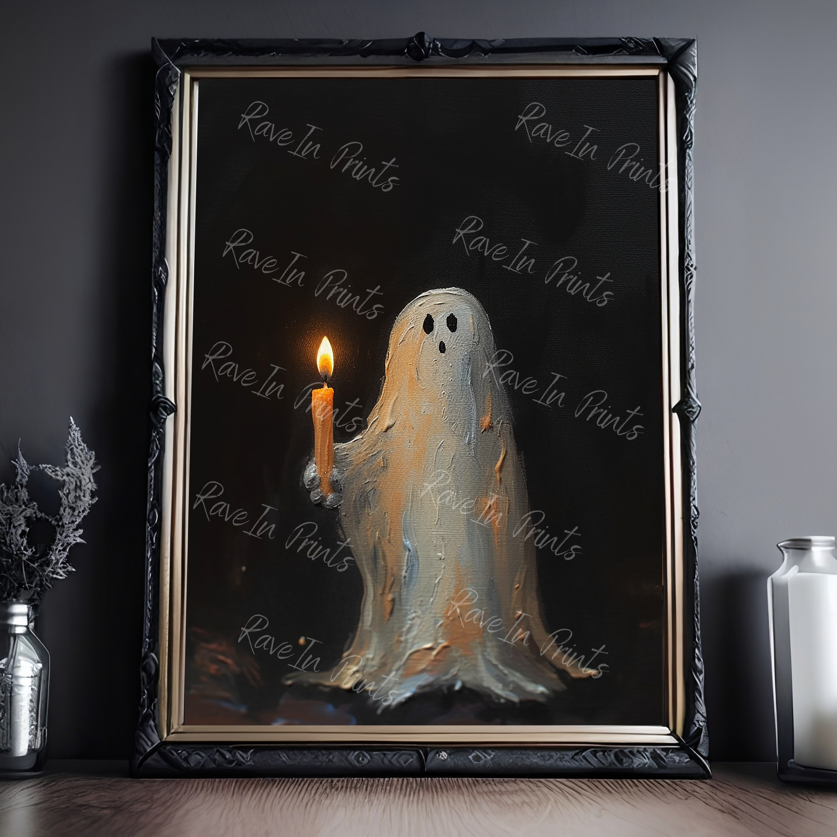 Ghost holding a candle print, Giclee ghost