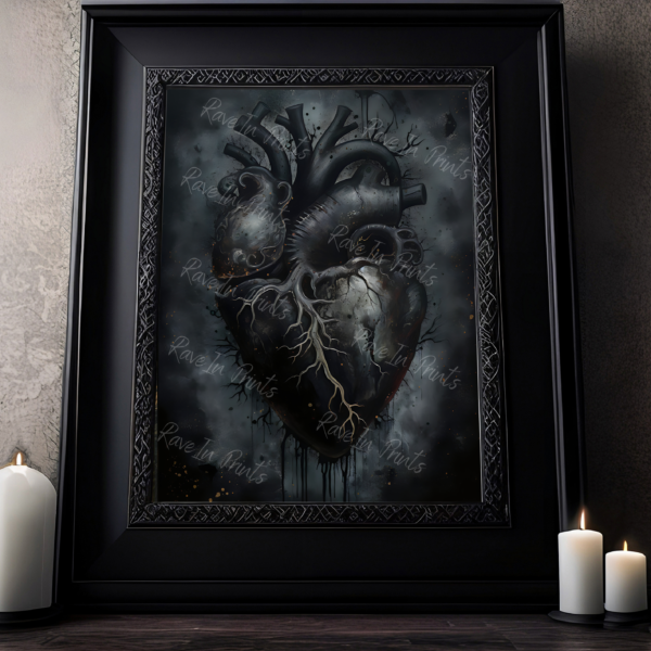 black heart art print