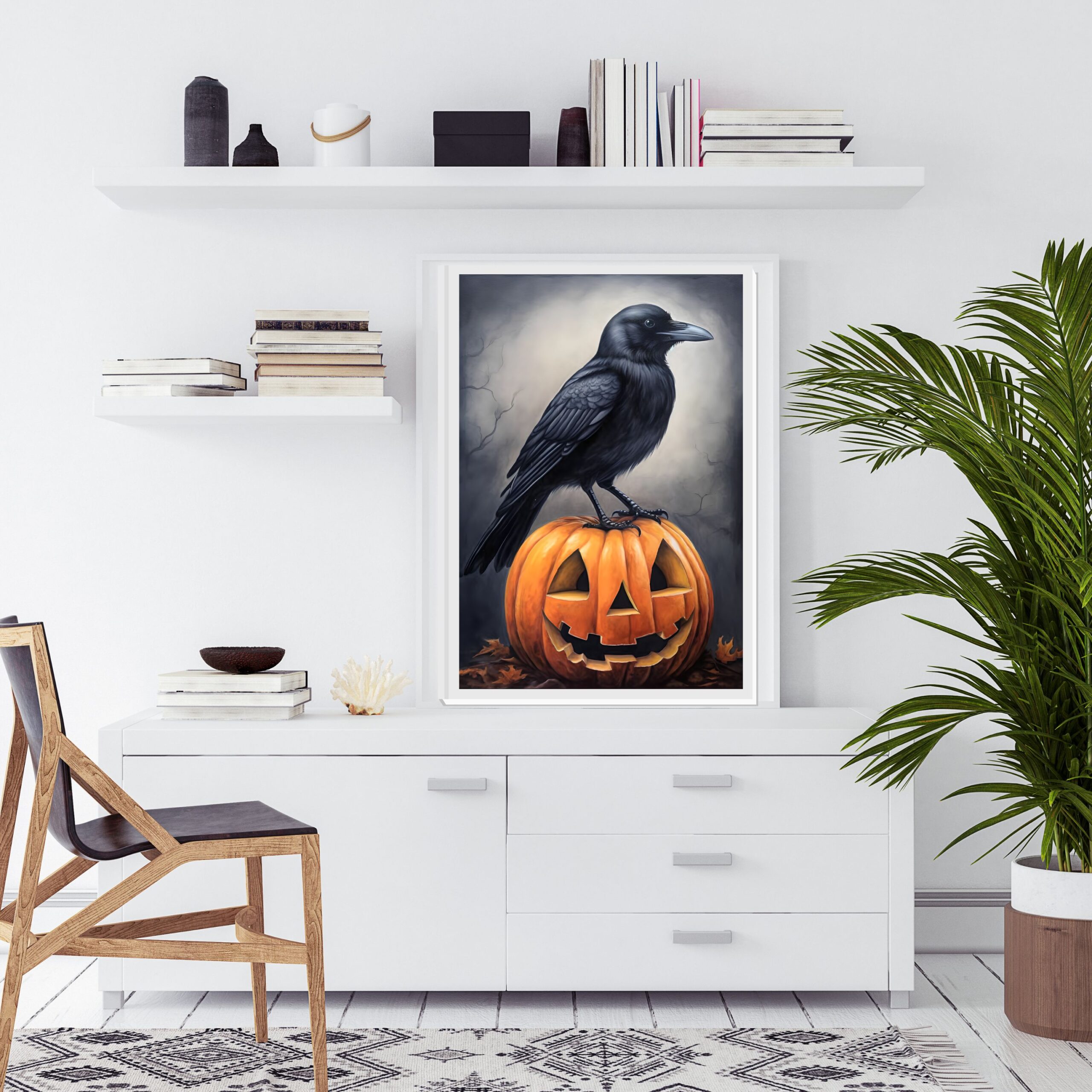Black Crow Corvo Nero Finto Decorazione Halloween Funny Fashion Art.54717  8712364547177