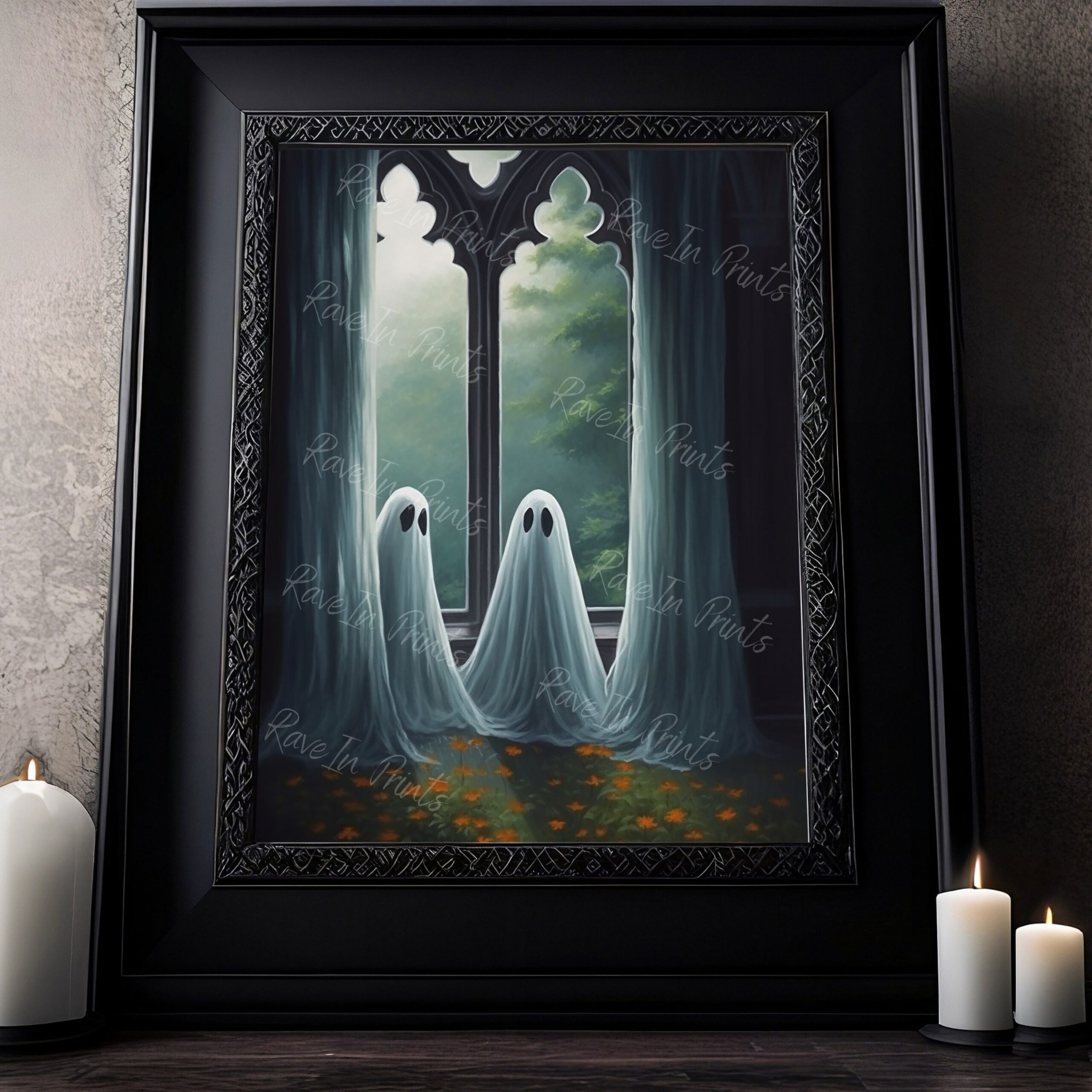 ghost painting print, halloween decor, gothic home decor