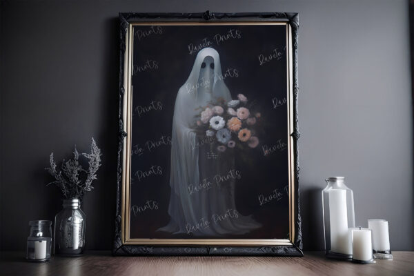 ghost holding flowers