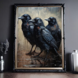 gothic crow print