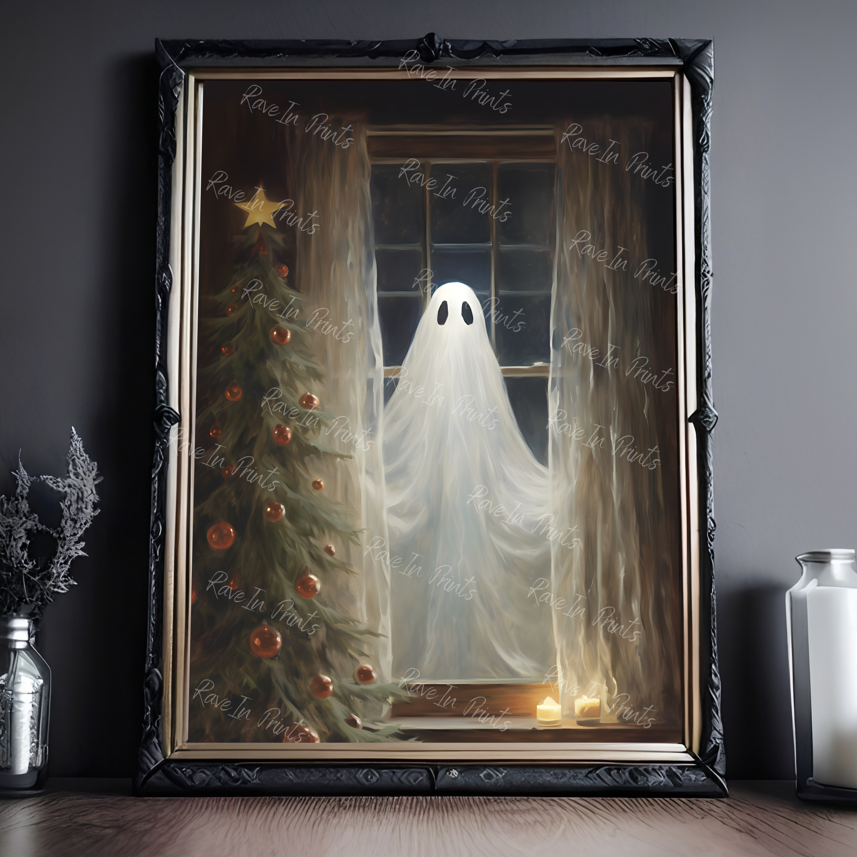 Christmas ghost painting