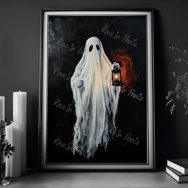 ghost painting, halloween home decor